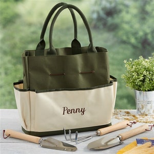 My Garden Personalized Garden Tote and Tools, Gifts for Her, Gardening Gifts, Christmas Gifts, Mothers Day Gifts image 1