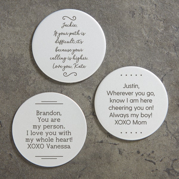 Write Your Message Personalized Metal Pocket Token, Pocket Coin, Memorial Keepsake, Pocket Hug, Hug Token, Pocket Token, Pocket Hug Coin