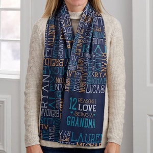 Reasons Why For Grandma Personalized Women's Fleece Scarf, Gifts for Grandma, Personalized Christmas Gifts, Gifts for Mother's Day