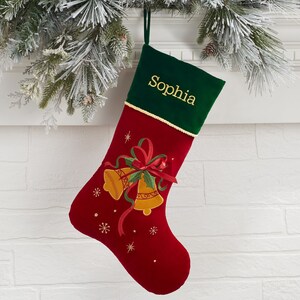 Traditional Christmas Bell Personalized Christmas Stockings - Etsy