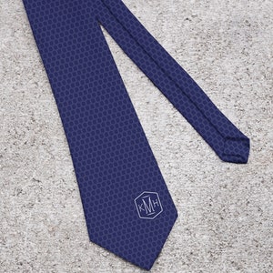 Monogram Personalized Men's Tie, Necktie, Father's Day Gifts, Gifts for Him, Mens Gifts, Mens Clothing, Personalized Gifts for Dad image 1