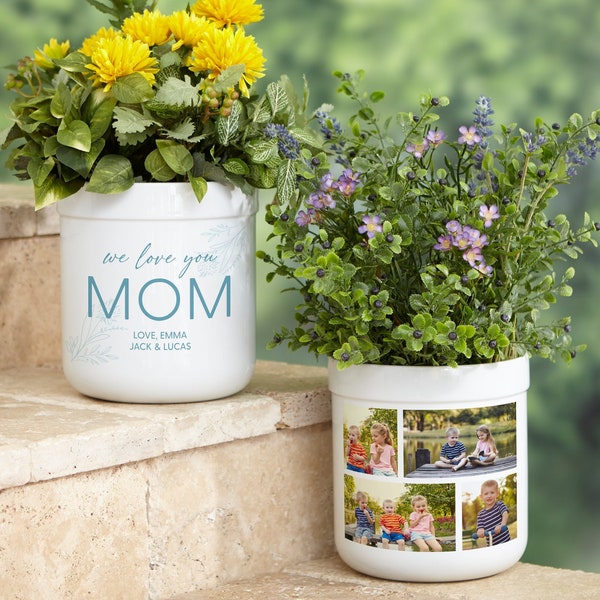 Her Memories Photo Collage Personalized Outdoor Flower Pot, Personalized Gift for Her, Mother's Day Gift, Gift for Grandma, Flower Pot