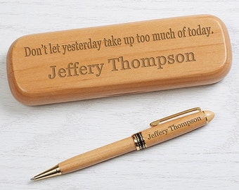 Wooden Personalized Pen Set, Gifts for Boss, Personalized Office