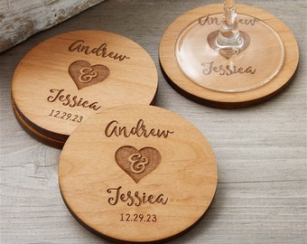 Rustic Wedding Party Favors Personalized Coasters, Engraved Coasters, Party Favors, Wedding Favors, Custom Coasters, Custom Wedding Decor
