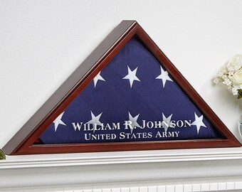 American Hero Personalized Flag Case, Veterans Keepsakes, Military Keepsakes, Military Gifts, Memorial Gifts, Display Case