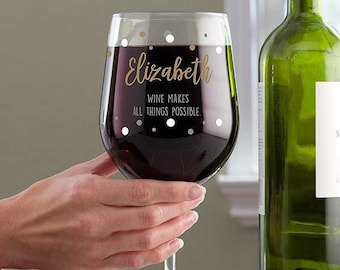 Big Vino Personalized Whole Bottle Oversized Wine Glass, Gifts for Her, Mother's Day Gifts, Wine Lovers, Wine Gifts