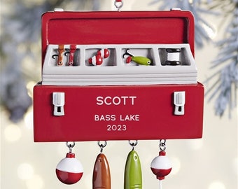 Fishing Tackle Box© Personalized Ornament, Custom Ornaments for Him, Personalized Gifts for Him, Gifts for Him, Christmas Decor