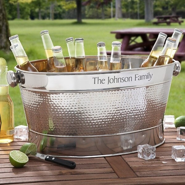 Stainless Steel Personalized Party Tub, Party Gifts, Party, Housewarming Gifts, Wedding Gift, Engraved Galvanized Beverage Tub