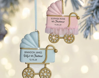 Baby Carriage© Personalized Ornament, Personalized Christmas Decor, Personalized Baby Gifts, Christmas Decor, Baby Ornament