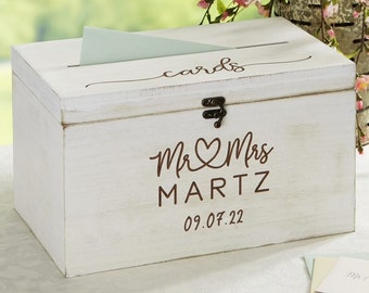 Infinite Love Personalized Wedding Wood Card Box, Wedding Advice Keepsake Box, Wedding Decor, Wedding Guest Book, Personalized Gifts for Dad