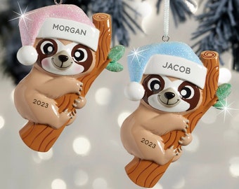 Baby Sloth Personalized Ornament, Personalized Christmas Decor, Personalized Baby Gifts, 1st Christmas Ornament, Baby's 1st Christmas