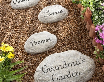personalized garden stone etsy