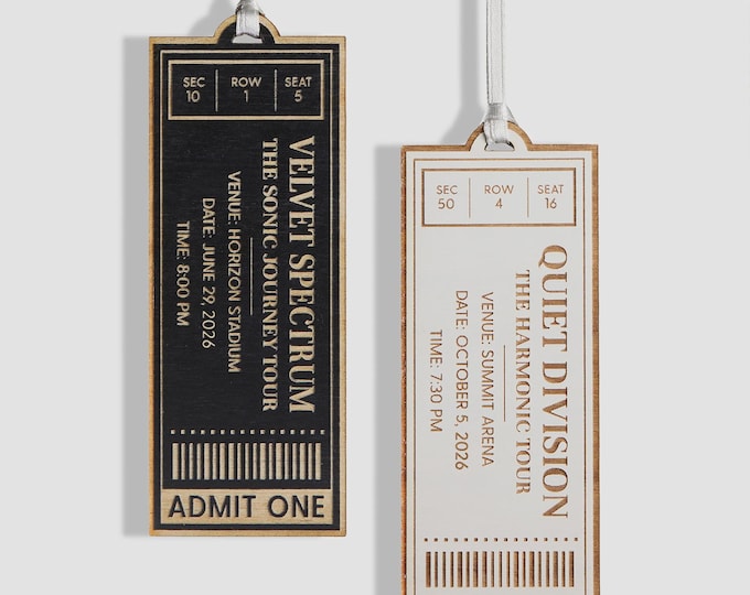 Personalized Concert Ticket Ornament – Custom Music Lover Holiday Keepsake