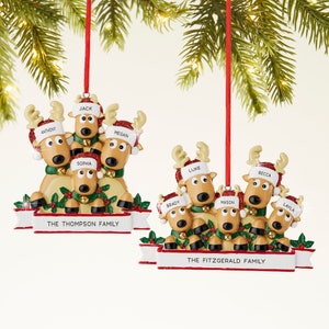 Reindeer Family Personalized Ornament,  Gifts for Christmas, Christmas Ornaments, Family, Personalized, Christmas, Ornaments, Moose