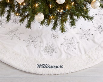 Embroidered Season's Sparkle Personalized Tree Skirt, Custom Tree Skirt, Christmas Home Decor, Christmas Tree Skirt, Christmas Tree Decor