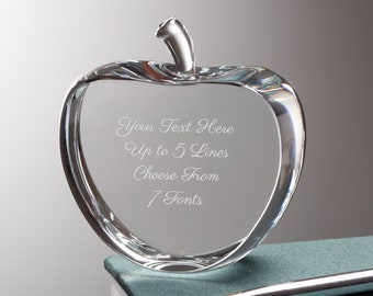 Engraved Message Crystal Keepsake, Teacher Appreciation, School Gift, End of Year Gift, Gift for Teachers, Engraved Gifts, Desk Accessories