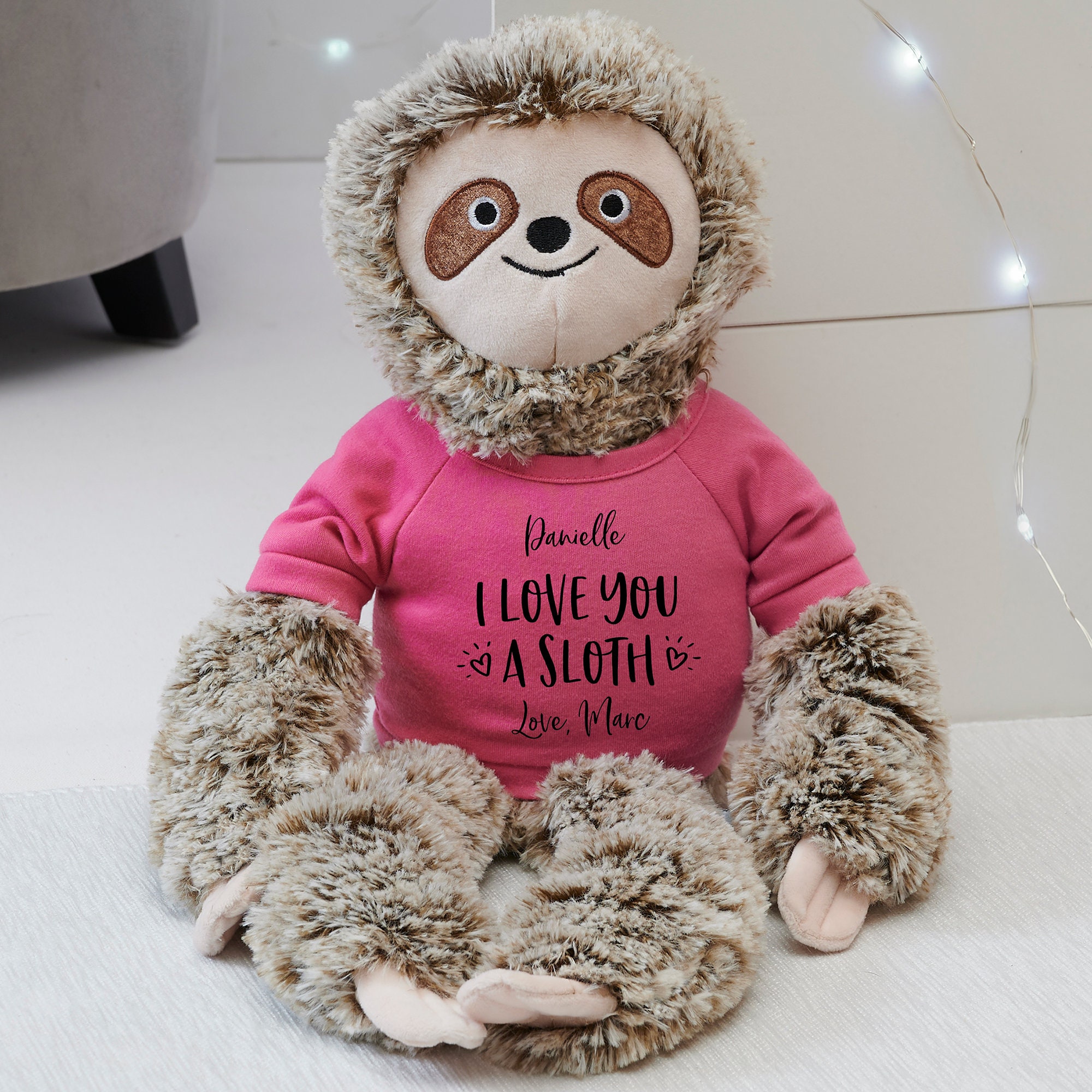 valentine's day stuffed sloth