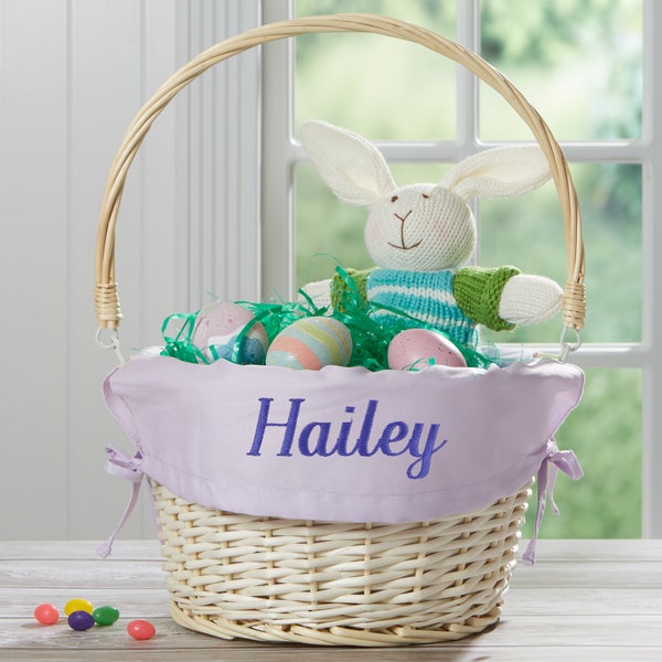 Personalized Lavender Easter Basket with Liner, Easter Baskets, Easter Gifts, Easter Gifts for Kids, Personalized Easter Basket