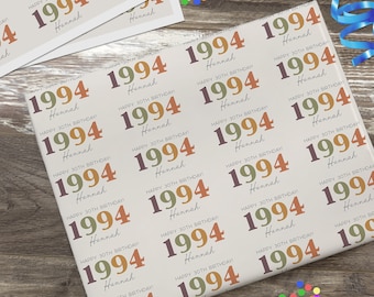 Birthday Year Personalized Wrapping Paper Bday Gifts – Birthday Gift – Custom Wrapping Paper – Birthday Gift Wrap