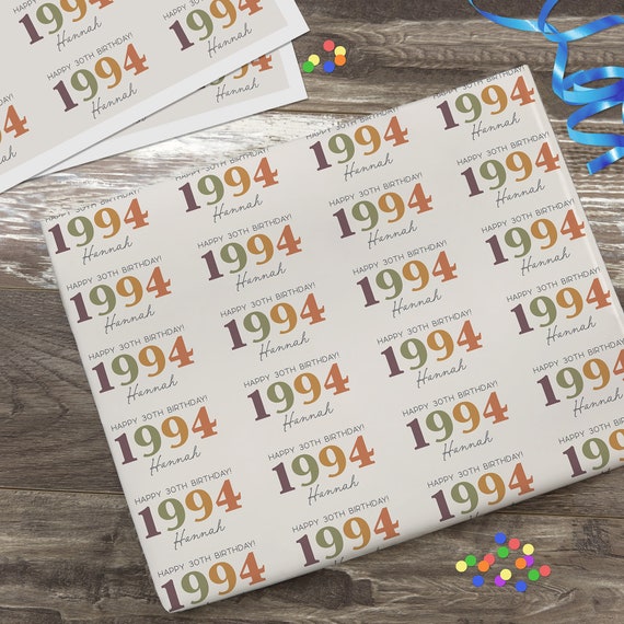 Birthday Year Personalized Wrapping Paper Bday Gifts – Birthday Gift – Custom Wrapping Paper – Birthday Gift Wrap