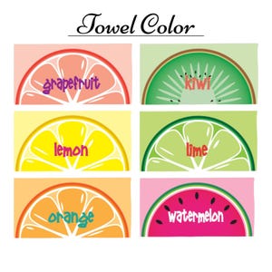 Personalized Summer Beach Towel – Girl's Custom Fruity Pool Towel – Embroidered Name Tropical Fruit Towel – Bath Towel for Women image 3