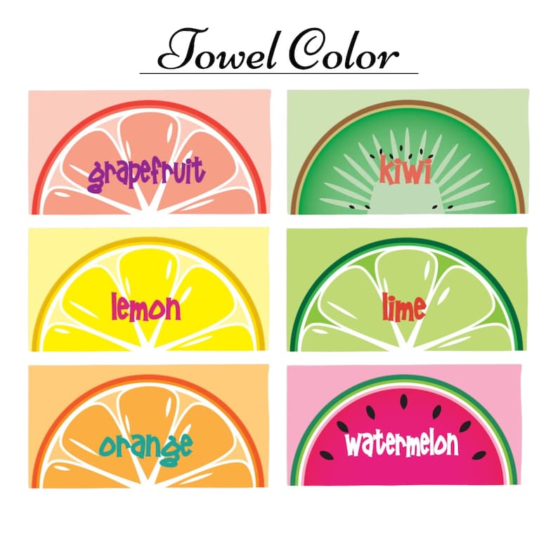 Personalized Summer Beach Towel – Girl's Custom Fruity Pool Towel – Embroidered Name Tropical Fruit Towel – Bath Towel for Women image 3