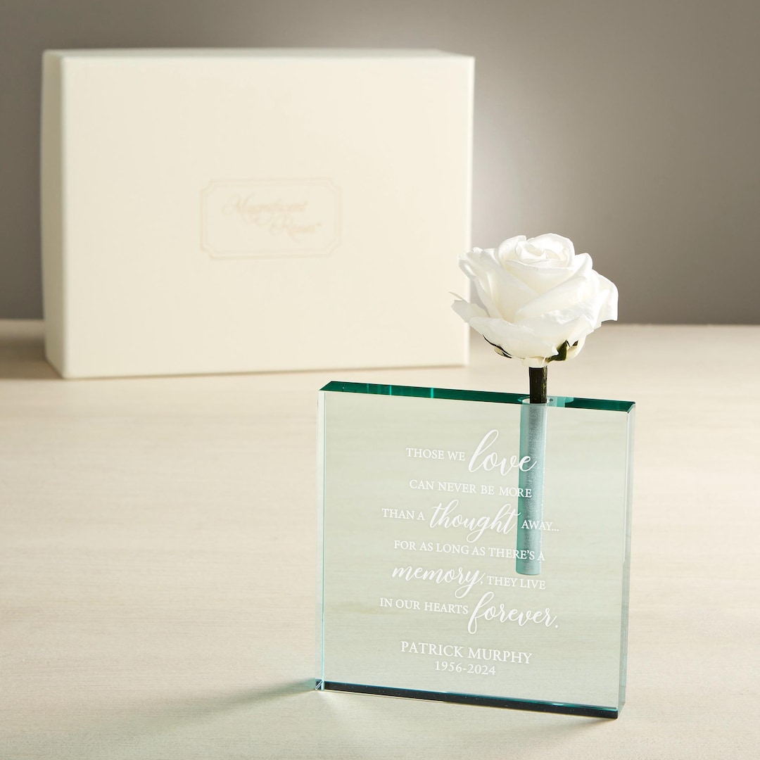 Remember Roses Magnificent Roses Personalized Memorial Bud Vase, Sympathy Gifts ...