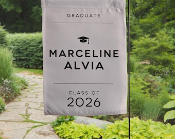 Personalized Graduation Garden Flag – Custom Class Year Yard Flag – Modern Graduation Decor for High School or College Grad