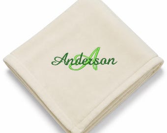 Initially Yours Personalized 50" x 60" BEIGE Fleece Blanket, Christmas Gifts, Custom Blankets, For Her, For Him, Family Gifts, Cozy Blankets