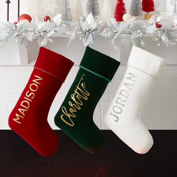 Burgundy christmas stockings personalized Clearance