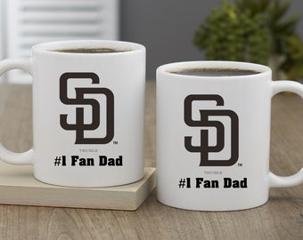 MLB San Diego Padres Personalized Coffee Mug, Gifts for Him, Baseball Gift, Father's Day Gifts, Gifts for Dad, Personalized Gifts for Dad