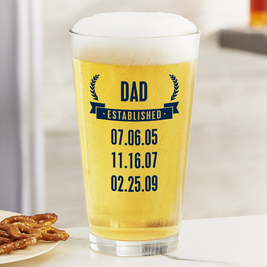 Dad Established Personalized Pint Glass, Gifts for Dad, Father's Day ...
