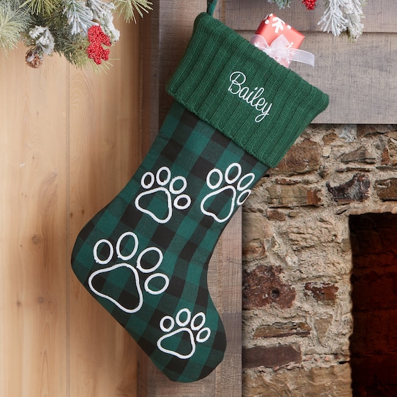 Green Christmas Dog Stocking 