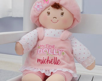 Embroidered My First Brunette Baby Doll by Baby Gund®, Personalized Toys, Personalized Baby Doll, Custom Baby Doll, Kids Gift, Gift for Kids