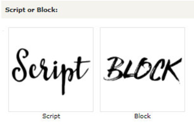 Pu&ograve; includere: Due immagini in bianco e nero con testo. La prima immagine mostra la parola "Script" in un carattere corsivo. La seconda immagine mostra la parola "BLOCK" in un carattere grassetto, a pennellate.
