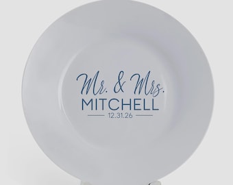 Stamped Elegance Wedding Personalized Plate, Personalized Wedding Keepsake, Personalized Wedding Gift, Gifts for Couples, Anniversary Gifts