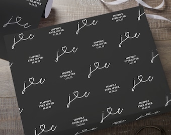 Drawn Together By Love Personalized Wrapping Paper, Wedding Gift Wrap, Wedding Gift, Custom Gift Wrap, Wedding Present, Wedding Gifts