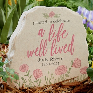 Celebrate a Life Personalized Standing Garden Stone, Personalized Memorial Gift, Sympathy Gift, Memorial Garden Keepsake for friend