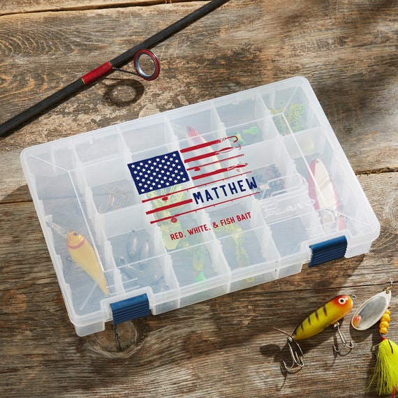 Patriotic Fishing Personalized Tackle Fishing Box, Storage Box