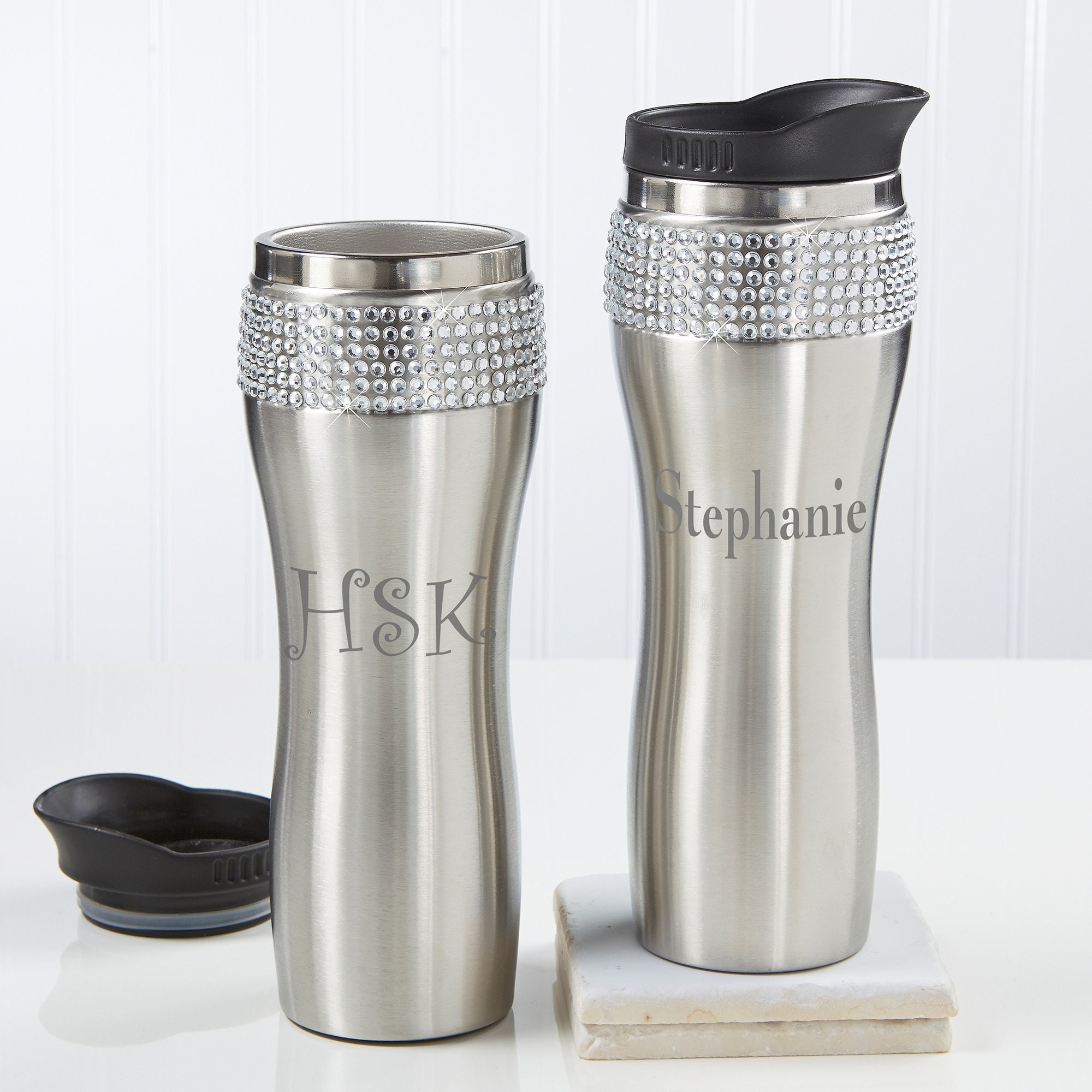 Zodensot 750ml Rhinestone Thermos Cup, Stainless Steel Thermal Bottle, High-end Insulated Thermos Coffee Cups, Diamond Bling Vacuum fl