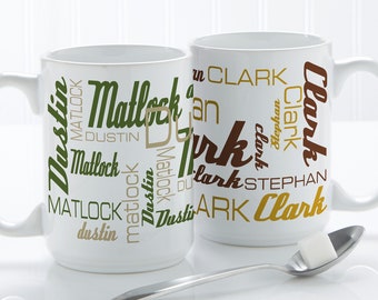 Personalized Name Coffee Mug – Father's Day Gift – 15 oz Ceramic