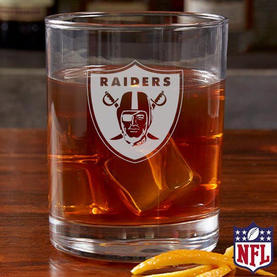 NFL Las Vegas Raiders Engraved Old Fashioned Whiskey Glass, Gifts