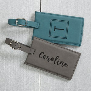 Personalized Leatherette Luggage Tag, Gifts for Her, Gifts, for Him, Travel Accessories, Travel Gifts, Christmas Stocking Stuffers