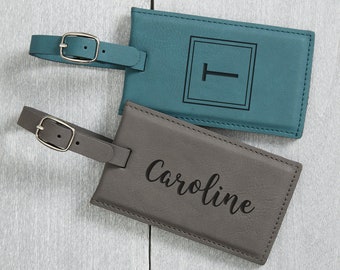 Personalized Leatherette Luggage Tag, Gifts for Her, Gifts, for Him, Travel Accessories, Travel Gifts, Christmas Stocking Stuffers