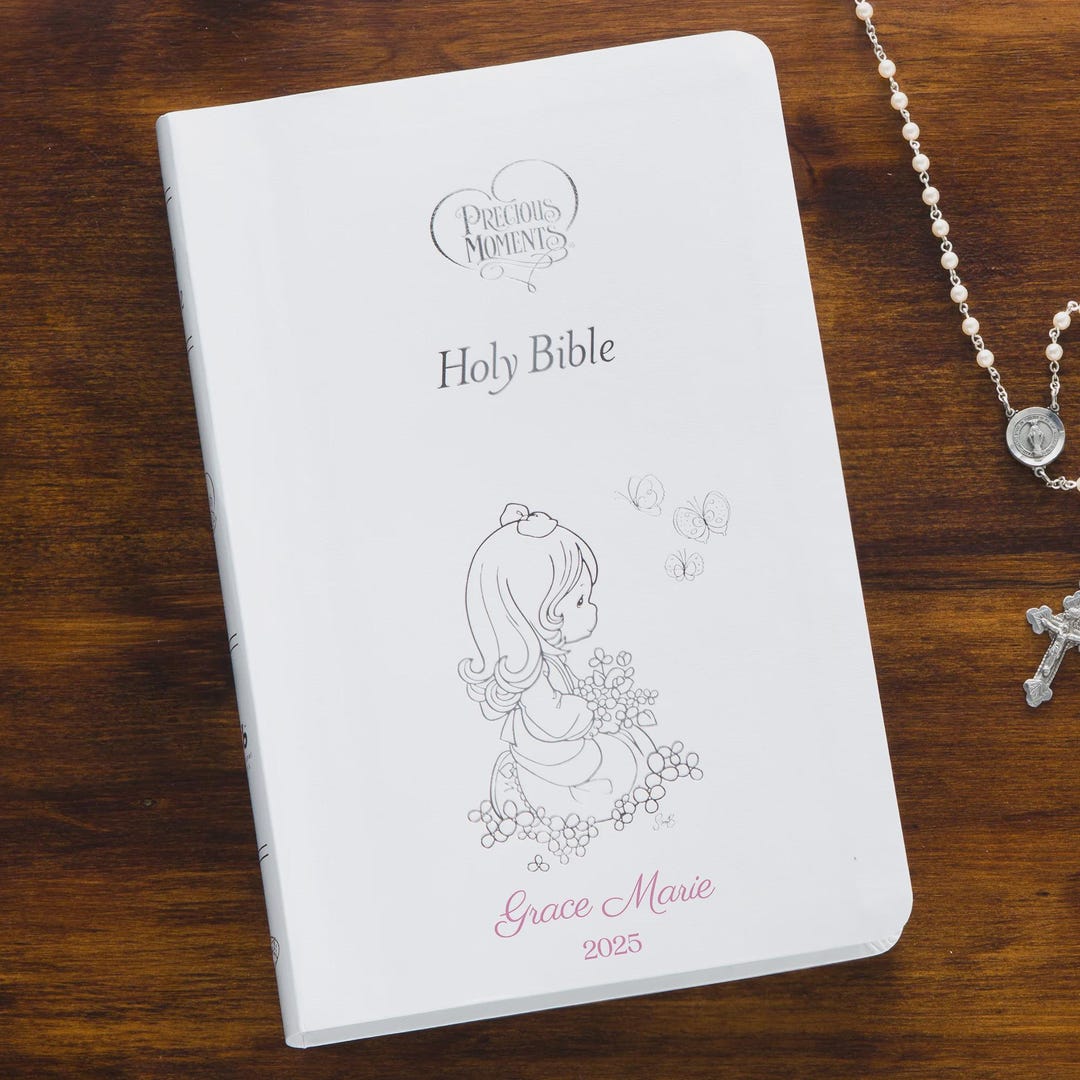 Personalized Children’s Bible White Keepsake Bible Custom Christian