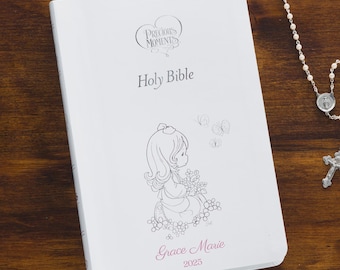 Personalized Children’s Bible – White Keepsake Bible – Custom Christian Gift for Girls