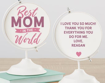 Best Mom in the World Personalized Wooden Decorative Globe, Gifts for Her, Mother's Day Gift, Keepsake Gift, Personalized Gift for Mom