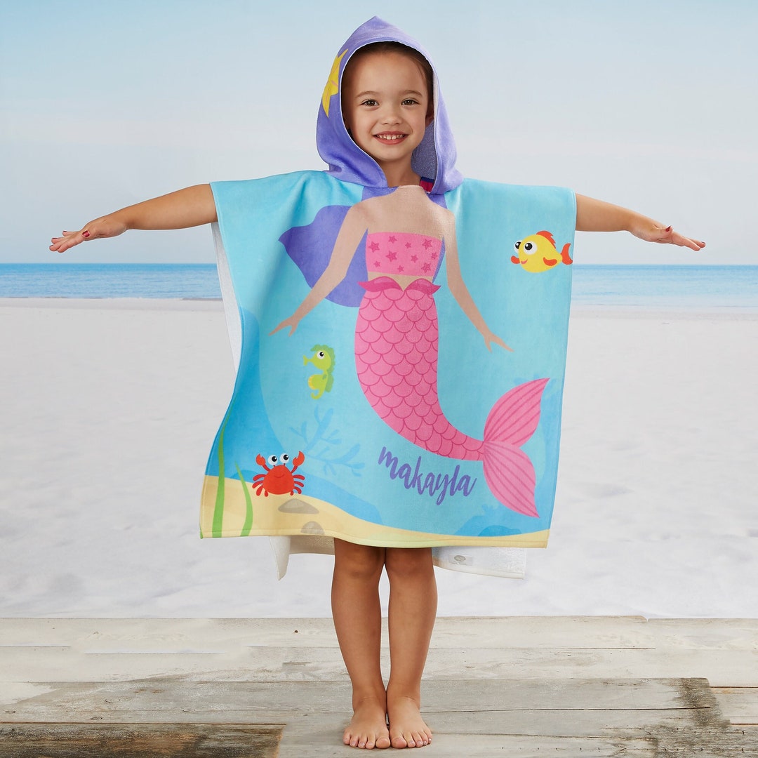 Personalized Name Beach Towel - Custom Mermaid Scale Design Oversized Microfiber Towel For Pool, Beach - View #6