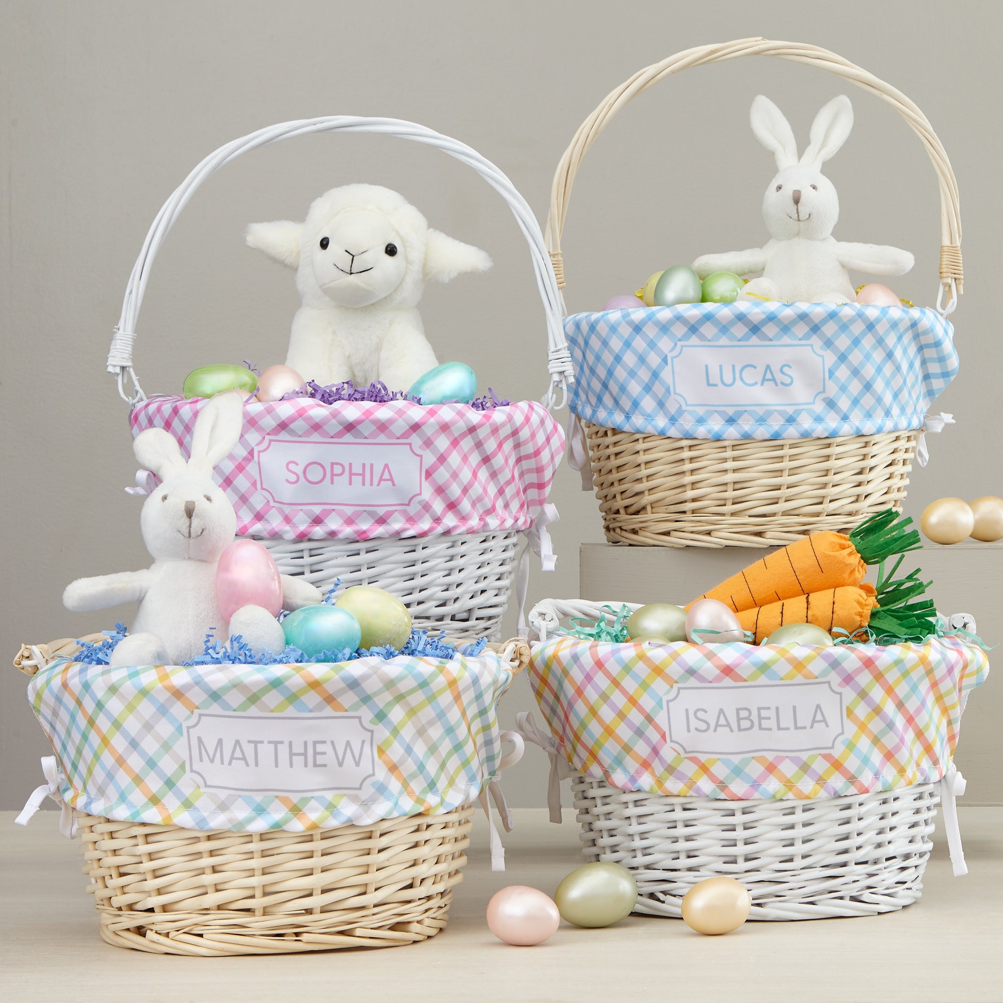 Wicker Woven Braided Gift Basket For Easter, Baby Shower, Wedding