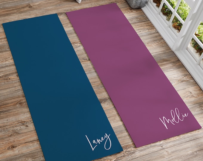 Personalized Trendy Script Yoga Mat – Custom Name Exercise & Fitness Mat